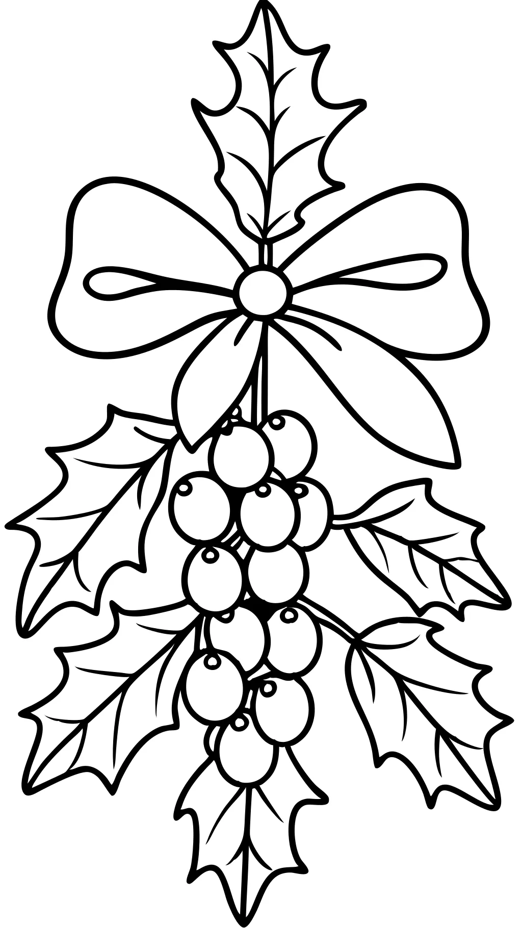 printable coloring page christmas mistletoe